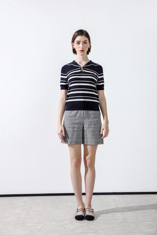 奇威2025夏季新品条纹针织上衣0EH0515759 商品图3