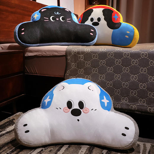 自然醒耳机系列印花腰靠办公室久坐护腰靠垫汽车靠背垫椅子靠枕QYL 商品图10