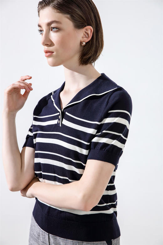奇威2025夏季新品条纹针织上衣0EH0515759 商品图2