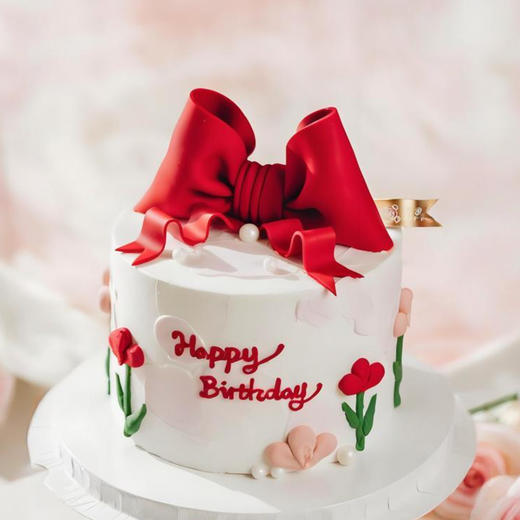 蝴蝶结郁金香蛋糕 商品图0