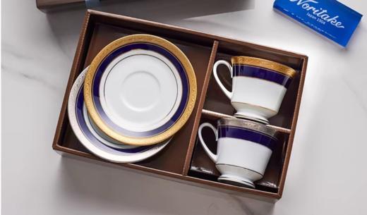 Noritake则武 CRESTWOOD咖啡杯碟欧式下午茶茶具套装送礼精致杯子 CRESTWOOD COBALT则武2杯2碟咖啡对杯套装 商品图0