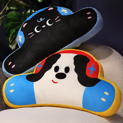 自然醒耳机系列印花腰靠办公室久坐护腰靠垫汽车靠背垫椅子靠枕QYL 商品图11