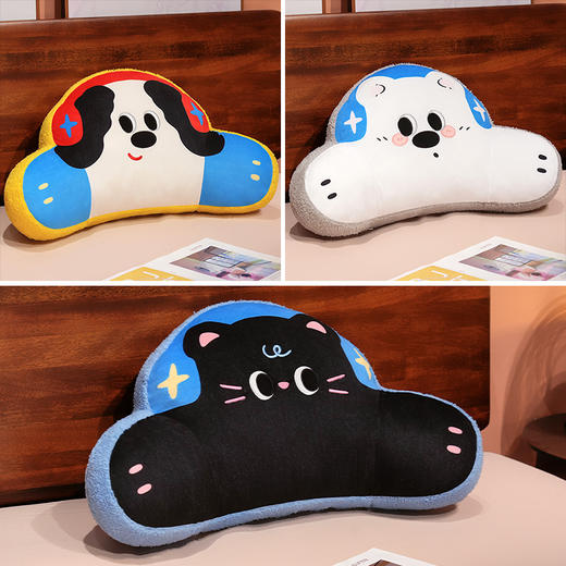 自然醒耳机系列印花腰靠办公室久坐护腰靠垫汽车靠背垫椅子靠枕QYL 商品图7