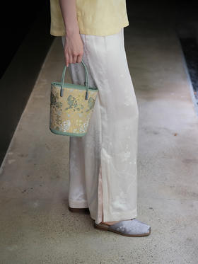 盛唐牡丹|梅花纹真丝提花女裤