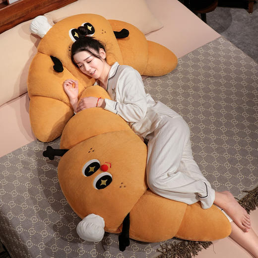 自然醒趣味牛角包床头大靠背沙发靠垫学生宿舍枕头床上看书护腰垫靠枕QYL 商品图14