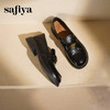 Safiya/索菲娅2025羊皮软底不累脚英伦复古百搭粗跟深口乐福鞋SFD3112141 商品缩略图3