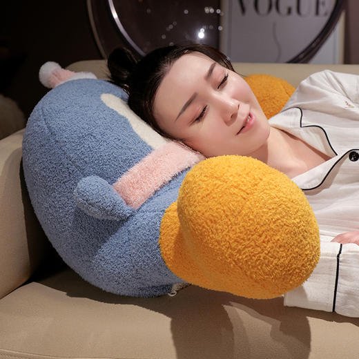 自然醒INS企鹅拥抱式床头腰靠儿童沙发抱枕学生宿舍玩手机腰枕头可拆洗QYL 商品图14