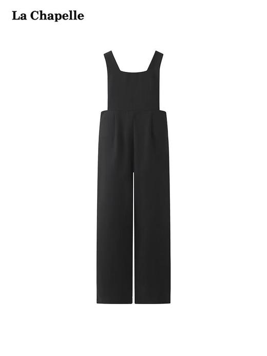 【诗铭洛可】XC2290新款黑色长裤女春夏季修身显瘦直筒宽松阔腿背带裤 商品图1