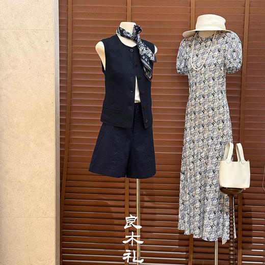 【部分现货】良木礼真丝花纹连衣裙（9049） 商品图1