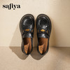 Safiya/索菲娅2025羊皮软底不累脚英伦复古百搭粗跟深口乐福鞋SFD3112141 商品缩略图4