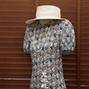 【部分现货】良木礼真丝花纹连衣裙（9049） 商品缩略图0