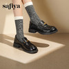 Safiya/索菲娅2025羊皮软底不累脚英伦复古百搭粗跟深口乐福鞋SFD3112141 商品缩略图9