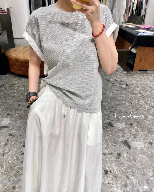 拼接抽绳T恤 商品图0