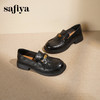 Safiya/索菲娅2025羊皮软底不累脚英伦复古百搭粗跟深口乐福鞋SFD3112141 商品缩略图0