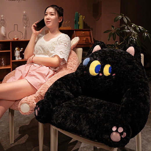 自然醒兔毛刷花流汗系列小沙发沙发靠垫学生宿舍枕头床上看书护腰垫靠枕QYL 商品图11