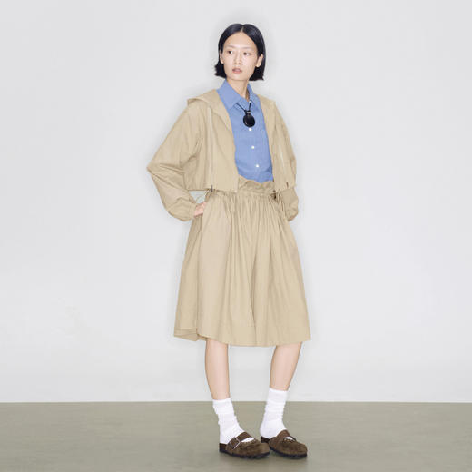 [福利价]lost in echo2024秋季新款户外连帽短外套双层假两件抽绳半裙套装 商品图1