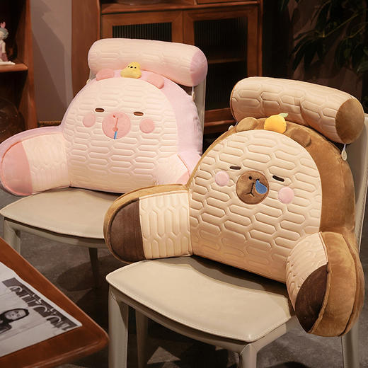 【下架】自然醒卡皮巴拉乳胶拥抱式腰靠护颈护腰靠枕靠背沙发抱枕床上看书孕妇枕头QYL 商品图7