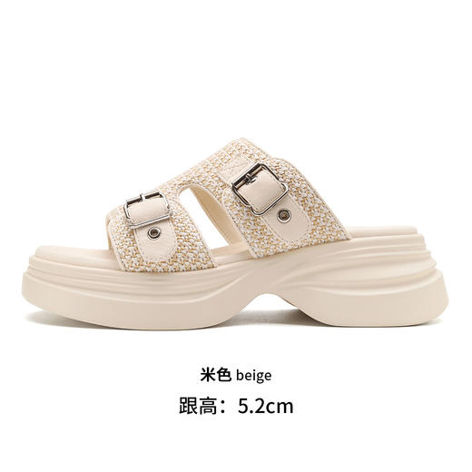 品质好货|Safiya/索菲娅2025夏季外穿时尚休闲百搭厚底松糕拖鞋SFD2115729 商品图6