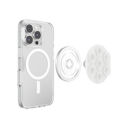 【Suck up 泡泡吸】雪山白·MagSafe圆啪嗒 MAGSAFE磁吸手机气囊支架 Round圆啪嗒系列 白色 吸盘 墙面支架 商品图4