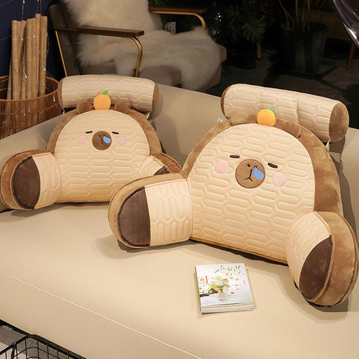 【下架】自然醒卡皮巴拉乳胶拥抱式腰靠护颈护腰靠枕靠背沙发抱枕床上看书孕妇枕头QYL 商品图10