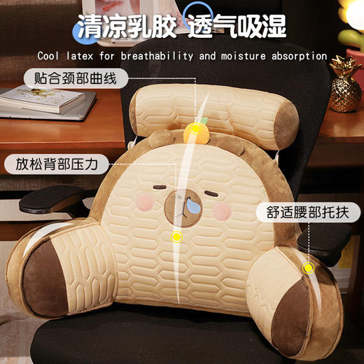【下架】自然醒卡皮巴拉乳胶拥抱式腰靠护颈护腰靠枕靠背沙发抱枕床上看书孕妇枕头QYL 商品图2