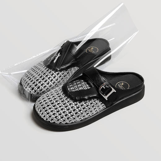 品质好货|Safiya/索菲娅2025 编织透气平底羊皮脚垫玛丽珍拖鞋 SFD2110724 商品图12