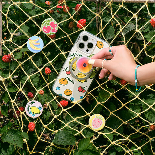【水果！水果！】草莓柠檬汁 POPGRIP泡泡骚手机粘贴式气囊支架 Graphic平面系列 粉色 商品图1