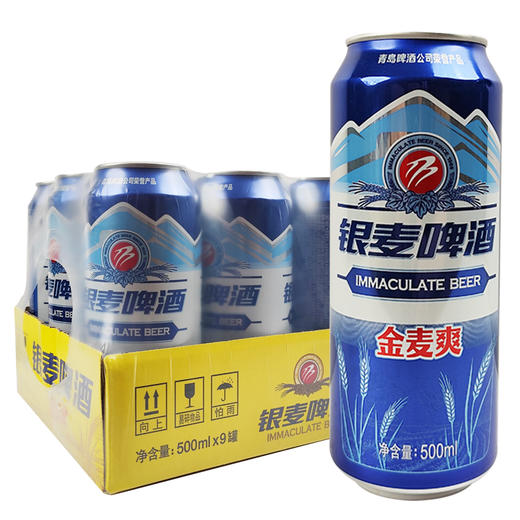 [啤酒]银麦啤酒金麦爽(听)500ml*9瓶整箱 商品图0