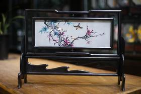 苏绣 紫光檀木 双面绣 摆件（需预定）