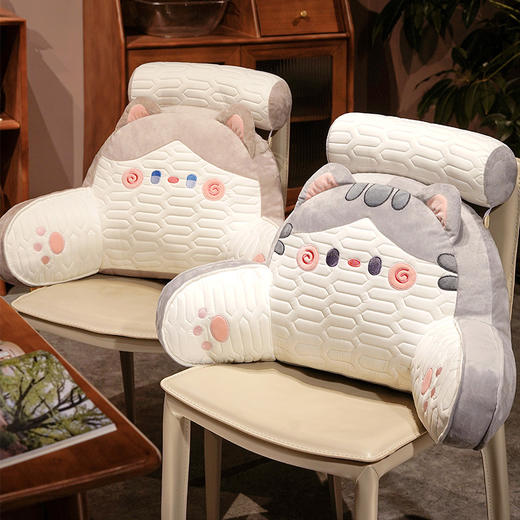 自然醒水晶绒抱抱猫乳胶拥抱式腰靠床上卧室睡觉枕头靠着看书护腰靠枕女QYL 商品图10