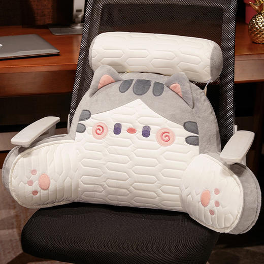 自然醒水晶绒抱抱猫乳胶拥抱式腰靠床上卧室睡觉枕头靠着看书护腰靠枕女QYL 商品图12