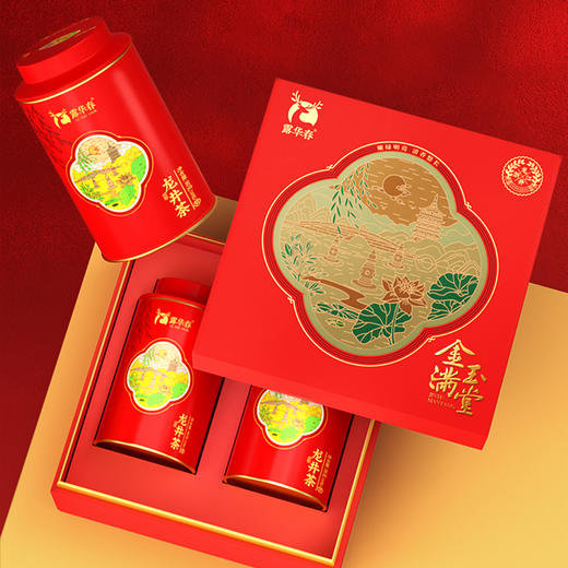 雀牌·露华春-金玉满堂.龙井茶礼盒160g 商品图1
