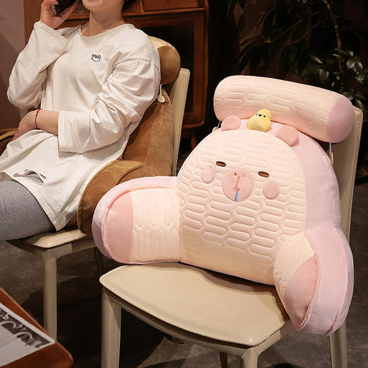 【下架】自然醒卡皮巴拉乳胶拥抱式腰靠护颈护腰靠枕靠背沙发抱枕床上看书孕妇枕头QYL 商品图8