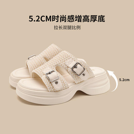 品质好货|Safiya/索菲娅2025夏季外穿时尚休闲百搭厚底松糕拖鞋SFD2115729 商品图8