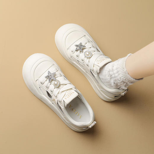 品质好货|Safiya/索菲娅2025夏季镂空透气运动休闲百搭厚底板鞋SFD2112702 商品图13