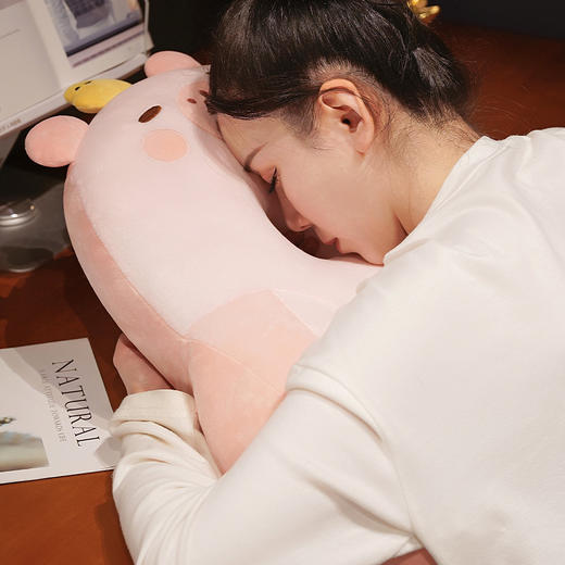 自然醒超柔水晶绒中孔加高卡皮巴拉腰枕办公室腰靠靠垫电脑椅子靠背护腰垫久坐不累QYL 商品图13