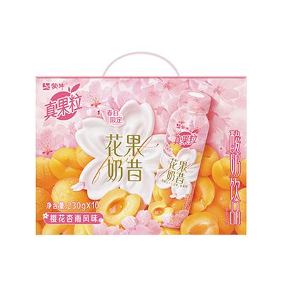蒙牛真果粒花果奶昔樱花杏雨风味酸奶饮品PET瓶230g*10瓶 商品图5