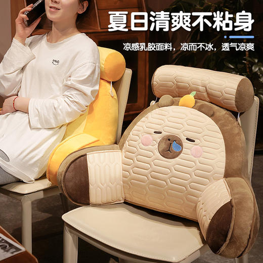 【下架】自然醒卡皮巴拉乳胶拥抱式腰靠护颈护腰靠枕靠背沙发抱枕床上看书孕妇枕头QYL 商品图1