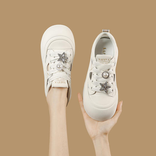 品质好货|Safiya/索菲娅2025夏季镂空透气运动休闲百搭厚底板鞋SFD2112702 商品图14