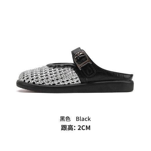 品质好货|Safiya/索菲娅2025 编织透气平底羊皮脚垫玛丽珍拖鞋 SFD2110724 商品图13