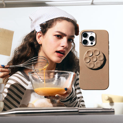 【Suck up 泡泡吸】原木棕 POPGRIP泡泡骚手机粘贴式气囊支架 Suck up泡泡吸系列 棕色 吸盘 墙面支架 商品图1