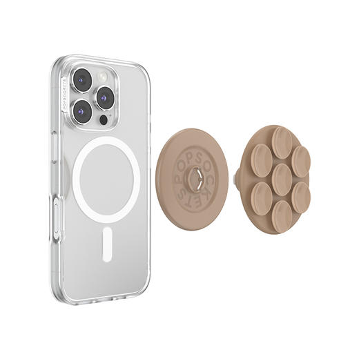 【Suck up 泡泡吸】原木棕·MagSafe圆啪嗒 MAGSAFE磁吸手机气囊支架 Round圆啪嗒系列 棕色 吸盘 墙面支架 商品图4