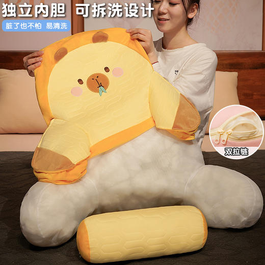 【下架】自然醒卡皮巴拉乳胶拥抱式腰靠护颈护腰靠枕靠背沙发抱枕床上看书孕妇枕头QYL 商品图3