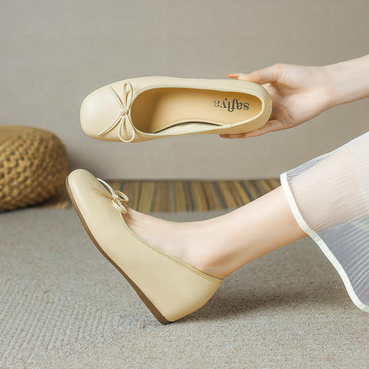 品质好货|Safiya/索菲娅2025夏季舒适高级感内增高蝴蝶结浅口单鞋SFD1111807 商品图12