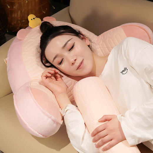 【下架】自然醒卡皮巴拉乳胶拥抱式腰靠护颈护腰靠枕靠背沙发抱枕床上看书孕妇枕头QYL 商品图11