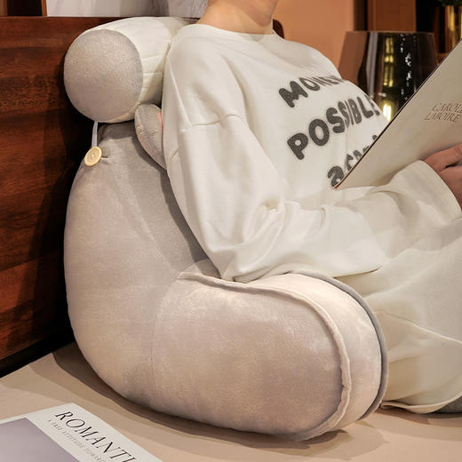 自然醒水晶绒抱抱猫乳胶拥抱式腰靠床上卧室睡觉枕头靠着看书护腰靠枕女QYL 商品图9