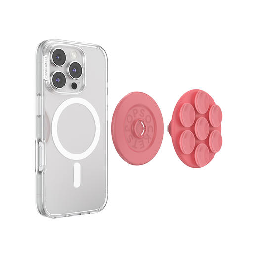 【Suck up 泡泡吸】花瓣粉·MagSafe圆啪嗒 MAGSAFE磁吸手机气囊支架 Round圆啪嗒系列 粉色 吸盘 墙面支架 商品图4