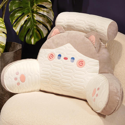 自然醒水晶绒抱抱猫乳胶拥抱式腰靠床上卧室睡觉枕头靠着看书护腰靠枕女QYL 商品图13