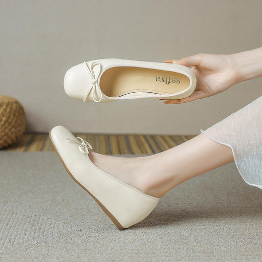 品质好货|Safiya/索菲娅2025夏季舒适高级感内增高蝴蝶结浅口单鞋SFD1111807 商品图11