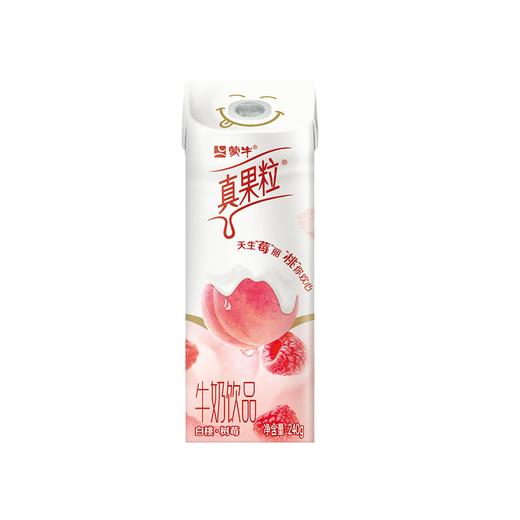 蒙牛真果粒牛奶饮品白桃树莓味配制型含乳饮料康美笑脸包240g×10盒 商品图1